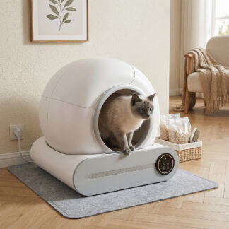 Bac à Litière Automatique pour Chat – Grande Capacité, Semi-Fermé avec Contrôle à Distance